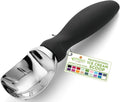 Spring Chef Heavy Duty Ice Cream Scoop with Comfortable Handle   Professional Ice Cream Scooper for Gelato, Sorbet, Cookie Dough, Melon, Frozen Yogurt   Dishwasher Safe Metal Kitchen Tool   Black