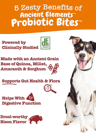 Ancient Elements Allergy & Immune Bites for Dogs - Omega 3 Wild Alaskan Salmon Fish Oil + Ancient Elements Probiotics for Dogs - Chewable Dog Probiotic Supplement