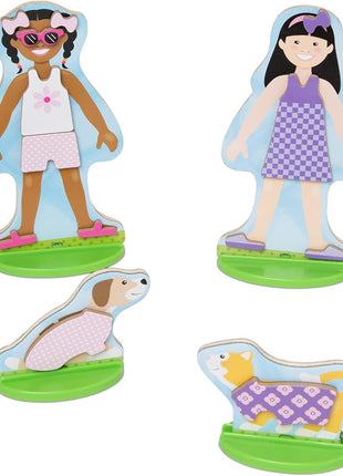 Melissa & Doug Best Friends Magnetic Dress-Up Wooden Dolls Pretend Play Set (78 pcs)