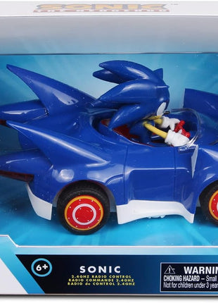NKOK Sonic & Sega All-Stars Racing RC Car 1:28 Scale 2.4GHz, Ages 6+ | Officially licensed Sega Sonic the Hedgehog - 6.5" compact design - rubber tires - up to 150 ft range - ages 6+