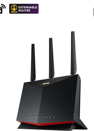 ASUS RT-AX86U Pro (AX5700) Dual Band WiFi 6 Extendable Gaming Router, 2.5G Port, Gaming Port, Mobile Game Mode, Port Forwarding, Subscription-free Network Security, VPN, AiMesh Compatible