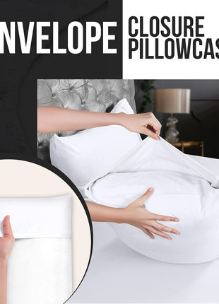 Utopia Bedding Queen Pillow Cases   4 Pack   Envelope Closure   Soft Brushed Microfiber Fabric   Shrinkage and Fade Resistant Pillow Covers Queen Size 20 x 30 Inches (Queen, White)
