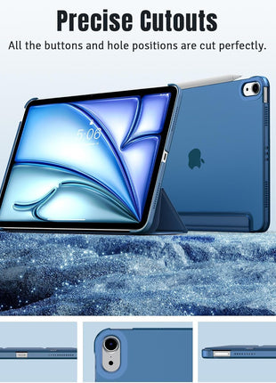 TiMOVO Case for iPad Air 11 Inch M4/M3/M2, Air 5th/4th Gen 10.9",Abyss Blue | Slim Stand, Hard Translucent Back Cover, Support Touch ID, Auto Wake/Sleep