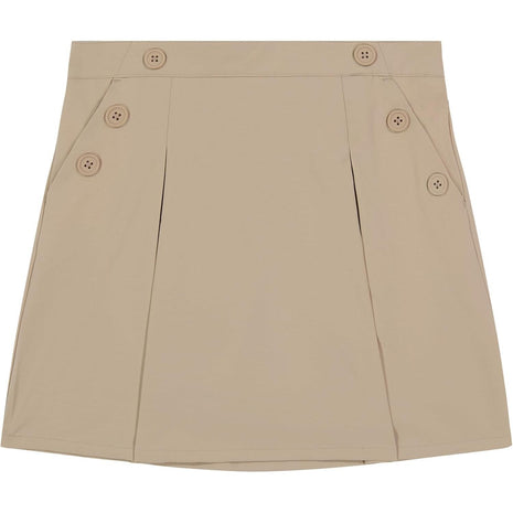 Nautica Little Girls' School Uniform Stretch Poplin Scooter, Khaki, 6