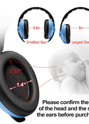 Baby Ear Protection Noise Cancelling Headphones for Babies for 3 Months to 3 Years (Blue)