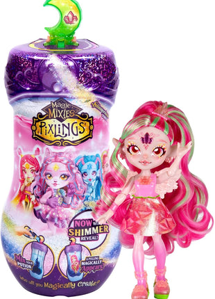 Magic Mixies Shimmerverse Series, Create & Mix Magic Potion to Magically Reveal Faye The Fairy Pixling, This Beautiful 6.5" Shimmerverse Pixling Fashion Doll Appears Inside The Potion Bottle