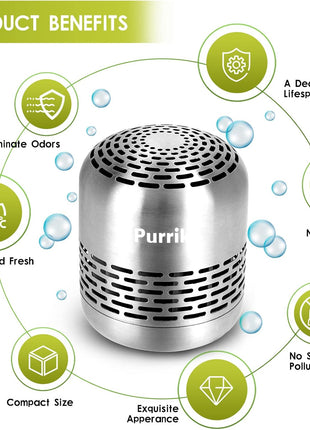 Purriko Refrigerator Deodorizer,Lasts for 10 Years,Refrigerator Odor Eliminator,Fridge Deodorizer,More Effective Than Baking Soda Bamboo Air Purifying Bags