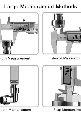 Digital Caliper, Caliper Measuring Tool with Stainless Steel, Electronic Micrometer Caliper with Large LCD Screen, Auto-Off Feature, Inch and Millimeter Conversion (6 Inch/150 mm)