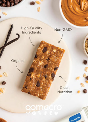 Gomacro, Nutrition Bar Oatmeal Chocolate Chip Organic 12 Count, 2.3 Ounce