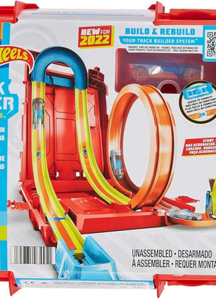Hot Wheels Track Builder Unlimited Fuel Can Stunt Box Playset & Car | Portable Track Set in a Container that Looks like a Gas Can, 14 Component Parts & 1:64 Scale Toy Vehicle