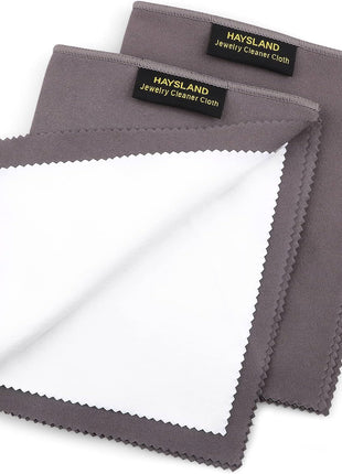 2 PCS Professional Polishing Cloth Large Jewelry Cleaning Cloths, 100% Cotton Multi-Layer Double-Sided Jewelry Cleaning Cloth for Gold Silver Platinum Jewelry