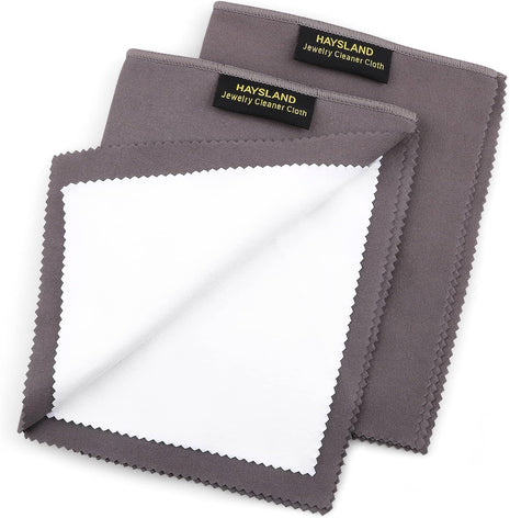 2 PCS Professional Polishing Cloth Large Jewelry Cleaning Cloths, 100% Cotton Multi-Layer Double-Sided Jewelry Cleaning Cloth for Gold Silver Platinum Jewelry