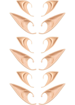 FRESHME Fairy Pixie Elf Ears - Short and Long Style Cosplay Pointed Silicone Ears Halloween Costume Renaissance Accessories Vampire Ears Christmas Dress Up Makeup Party Fairycore Accessories