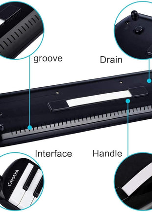 CAHAYA Melodica Piano Keyboard 32-Key with Case for Beginners Black | Portable Keyboard Instrument with 2 mouthpieces and carry bag ideal gift for kids student school lessons practice performance