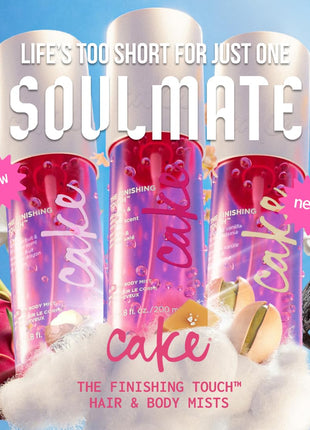 Cake Beauty The Finishing Touch Mist - Pistachio & Salted Caramel - 200 mL | Hair & Body Spray - Vitamin E & Argan Oil - Vegan, Sulfate Free - 6.8 Fl Oz