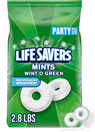 LIFE SAVERS Mints, Bulk Hard Candy Wint-O-Green Breath Mints, 44.93 oz Party Size