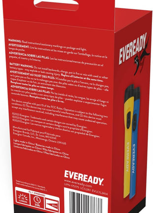EVEREADY LED Flashlights (4-Pack), Bright Flashlights for Emergencies and Camping Gear, Flash Light with AA Batteries Included, Blue/Yellow (4-Pack)