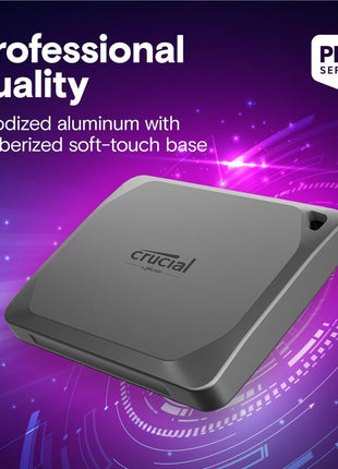 Crucial X9 Pro 1TB Portable SSD, Up to 1050MB/s Read & Write, 3.2 USB-C, External Solid State Drive, Durable Storage for PC & Mac, for Content Creators & Videographers, Silver - ? CT1000X9PROSSD9