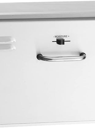 Fire Magic Select Electric Warming Drawer, 31x13 Inch Stainless Steel Food Warmer Drawer Unit with Sliding Humidity Control Knob, Food Warming Outdoor Kitchen Storage (33830-SW)