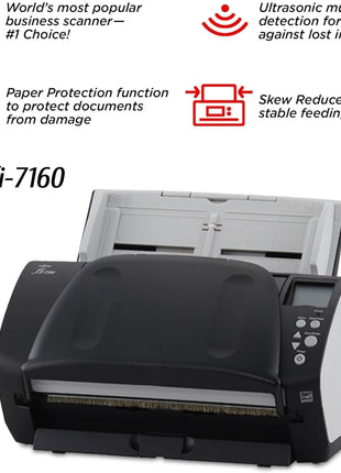 Fujitsu FI-7160 - Document Scanner - Duplex - 8.5 inx14 in - 600 DPIx600 DPI - UP to 60 PPM (Mono)/UP to 60 PPM (Color) - ADF (80 Sheets) - UP to 4000 SCANS PER Day - USB 3.0 (Renewed)