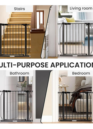BalanceFrom Easy Walk-Thru Safety Gate for Doorways and Stairways with Auto-Close/Hold-Open Features, 30-Inch Tall, Fits 29.1-33.8 Inch Openings, White | 30" Tall Gate for Doorways and Stairways with Auto-Close/Hold-Open