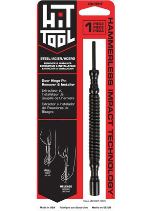 HIT Tool - Hinge Pin Removal Tool - Spring Punch - Steel Faced Hammer | Removes hinges fast without disassembly, compact one-hand design, durable metal build, made in USA, great for door repairs