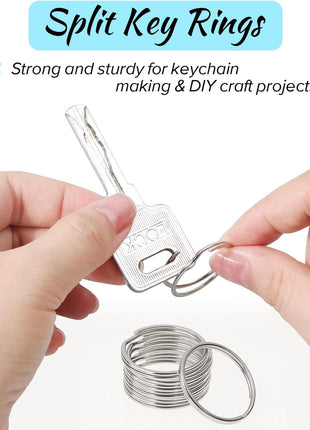 Paxcoo 100 Pack Keyrings, Split Key Rings Bulk for Keychain and Crafts (1 Inch)