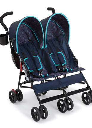 Delta Children LX Side by Side Stroller - with Recline, Storage & Compact Fold, Night Sky