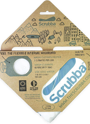 Scrubba Wash Bag Untouched Patented Washboard-in-a-BagTM 5 oz Travel Washer | Pack Light, Wash Anywhere Fast, Inner Washboard, Machine-Quality Wash, Non-Electric, Recycled Polyester, Sustainable Travel