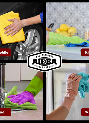 AIDEA Microfiber Cleaning Cloth, 50PK, Microfiber Towels for Cars, Premium Wash Cloths, Dusting Cloth Cleaning Rags, Absorbent Towels for SUVs, House, Kitchen, Window, Cleaning Supplies12×12 inch