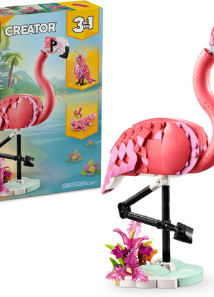 LEGO Creator 3 in 1 Wild Animals: Pink Flamingo Animal Building Toy - Playset with 3 Build Options, Pink Flamingo, Cockatoo, or Axolotl - Learning Toy for Kids, Ages 8+ - 31170