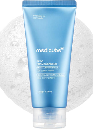 medicube Facial Cleanser Zero Foam Cleanser | Daily Gentle Cleansing Foam for Sensitive Skin | Excess Sebum Control, Hydration, Pore Minimization | Korean Skincare, 4.23 oz