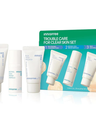 Trio Kit Innisfree Clearing & Moisturizing Skin Care Set - Genuine (Face Wash))