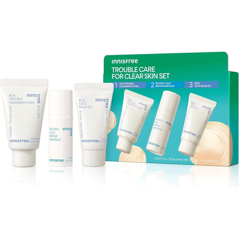 Trio Kit Innisfree Clearing & Moisturizing Skin Care Set - Genuine (Face Wash))