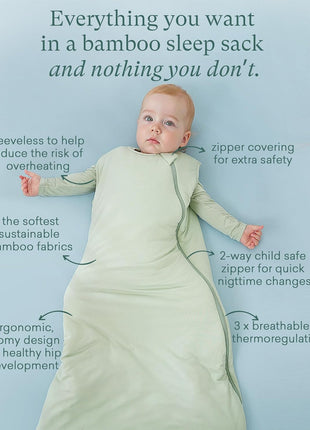 PurComfy Supersoft Sleep Sack 1.0 TOG, Premium Bamboo Viscose Baby Sleeping Bag 2-Way Zipper Sleep Sack Baby Wearable Blanket
