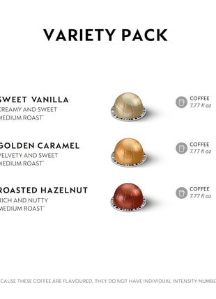 Nespresso Capsules Vertuo, Barista Flavored Pack, Medium Roast Coffee, 30 Count Coffee Pods, Brews 7.8oz.
