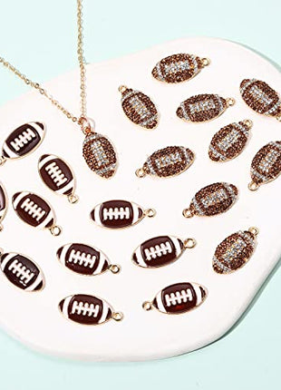 20PCS Sports Charms Enamel Basketball Baseball Pendant Charms for Jewelry Making Rhinestone Ball Game Softball Charms for Necklace Bracelet Earrings DIY Crafts