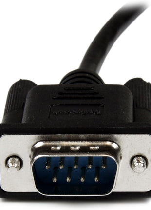 StarTech.com 2m Black DB9 Null Modem Serial Cable, Male to Female | 9 pin Null Modem Cable, Cross Wired, DB-9 (M) to DB-9 (F), Male to Female