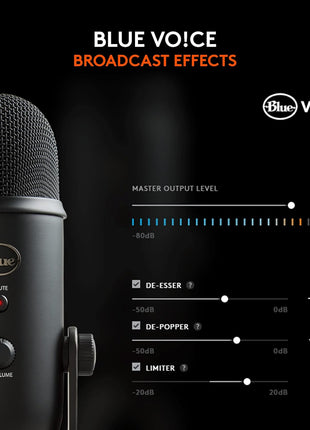 Logitech for Creators Blue Microphones Yeti USB Microphone (Blackout)