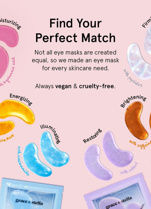 Under Eye Mask - Reduce Dark Circles, Puffy Eyes, Undereye Bags, Wrinkles - Gel Under Eye Patches, Vegan Cruelty-Free Self Care by grace and stella (24 Pair Gold)