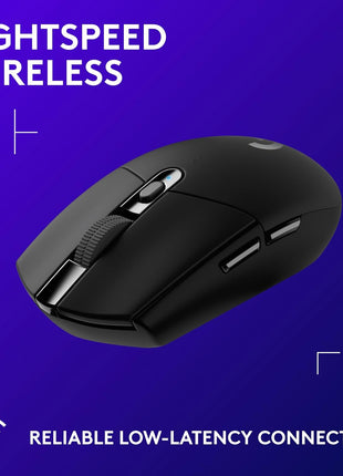 Logitech G305 Lightspeed Wireless Gaming Mouse - Black | Hero Sensor 12, Lightspeed 1ms Wireless, Up to 250h on 1xaa, 6 Programmable Buttons, 99g with Battery