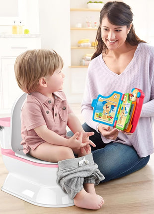 CheerTry Toddler Potty Training Toilet, Larger Potty Chair, Detachable Seat | Suitable for Boys & Girls Ages 1-3, with Flushing Sound, Wipes Storage, Toilet Lid & Toilet Paper Holder - Pink