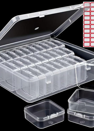 31Pcs Mini Bead Containers,Clear Diamond Art Storage Case, Plastic Craft Supply Case for Organizing,Rectangle Containers for DIY Bead Craft,Jewelry,Small Part