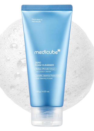 medicube Facial Cleanser Zero Foam Cleanser | Daily Gentle Cleansing Foam for Sensitive Skin | Excess Sebum Control, Hydration, Pore Minimization | Korean Skincare, 4.23 oz