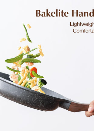 SENSARTE Nonstick Frying Pan Skillet, Swiss Granite Coating Omelette Pan, Healthy Stone Cookware Chef's Pan, PFOA Free (9.5 Inch)