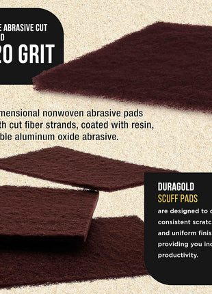 Dura-Gold Premium 6 inch x 9 inch Maroon General Purpose Scuff Pads, Box of 10 - Scuffing, Scouring, Sanding, Paint Primer Prep Adhesion Scratch - Surface Preparation Automotive Car Auto Body Woodworking Wood