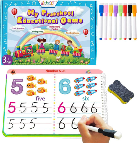 ALIANFLY Preschool Learning Activities Educational Workbook - Toddler Prek Montessori Handwriting Practice Activity Tracing Toys Busy Book for Kids, Autism Learning Materials and ABC Learning Book