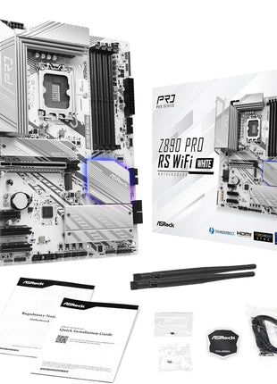 ASRock Z890 Pro RS WiFi 6E White Intel Core Ultra LGA1851 RL-ILM DDR5 8666 MHz 256 GB ATX Motherboard M.2
