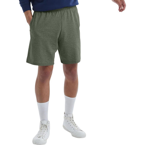 Hanes Mens Jersey Cotton With Pocket Workout-and-training-shorts, Black, Large US