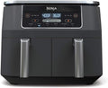 Ninja DZ201 Foodi 8 Quart 6 in 1 DualZone 2 Basket Air Fryer with 2 Independent Frying Baskets, Match Cook & Smart Finish to Roast, Broil, Dehydrate & More for Quick, Easy Meals, Grey